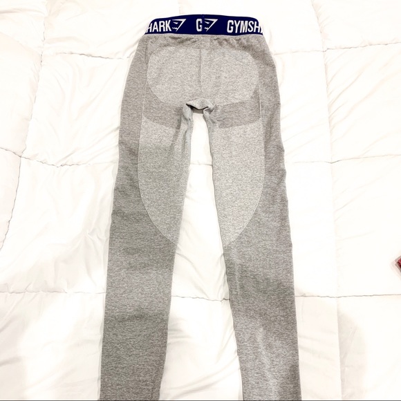 Gymshark Flex Leggings - Light Grey Marl/Indigo - Picture 3 of 3
